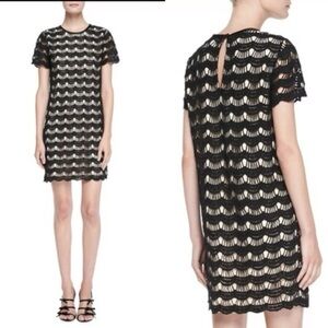 Kate Spade Virginia Lace Black & Nude Mini Dress Sz 0
